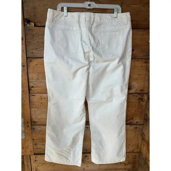 LL Bean Corduroy Pants Women’s 16 P Ivory Favorite Fit Straight Leg - Picture 3 of 8